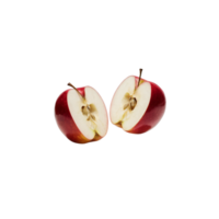 Exploration of an Apple Split in Two with a Transparent Background png