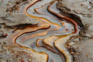 Abstract Geological Patterns with Earthy Tones and Water Reflections - Ideal for Wall Art, Nature Websites, and Design Projects photo