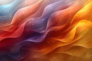 Abstract Colorful Wave Pattern with Sparkling Particles for Modern Design, Background, Digital Art photo