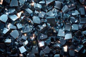 Shimmering Metallic Cube Fragments with Reflections - Abstract Modern Art Background for Design and Print photo