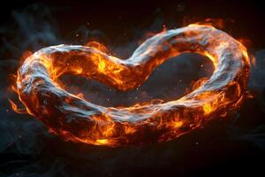 Fiery Heart Shape Symbolizing Passion and Intensity, Ideal for Romantic and Energetic Design Projects photo
