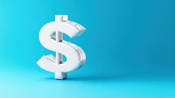 Stylized dollar sign on a vibrant background representing finance, economy, and monetary value. Perfect for business concepts. photo