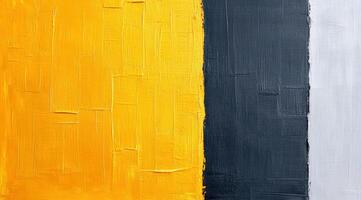 A vibrant abstract painting featuring bold yellow, deep gray, and soft white colors, perfect for modern decor and artistic expression. photo