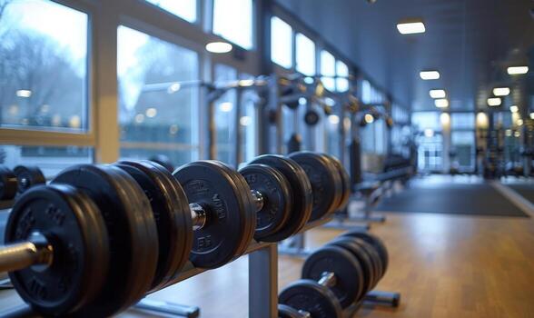 un dinámica rutina de ejercicio sesión en un bien equipado gimnasio foto
