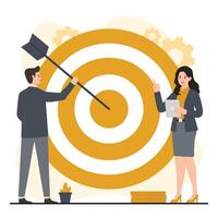 Flat business target objective, goal or target concept illustrator vector