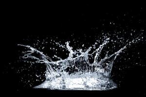 Dynamic Splash of Water Against Black Background Captured in High-Speed Photography photo