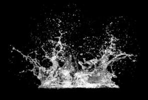 High-Resolution Water Splash with Clipping Path on Black Background for Creative Design Projects photo