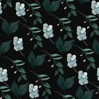 Background adorned with a watercolor greenery leaf motif vector