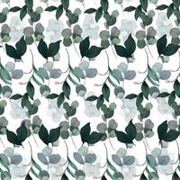 Background with a seamless watercolor pattern of lush greenery vector