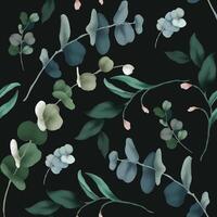 Greenery leaf pattern in watercolor for background decoration vector