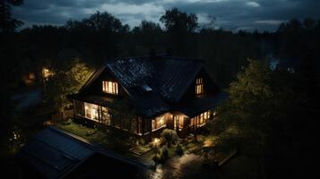 house at night