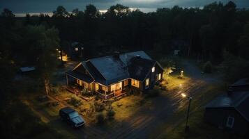 house at night