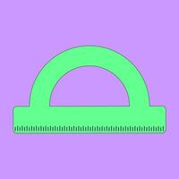 Vibrant protractor illustration on a bright background. Ideal for school-themed designs, educational materials, or stationery concepts. vector