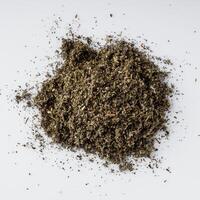 fragrant green dried sage on a white background photo