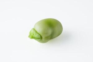 fresh greens broad beans fava on a white background photo