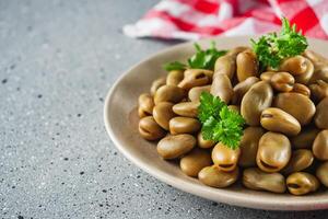 delicious Turkish snack boiled broad beans fava photo