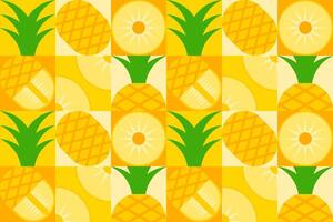 Abstract pineapple geometric seamless pattern. Tropical fruit pineapple mosaic texture. illustration for background vector