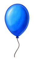 blå ballong flytande med en tunn sträng, skära ut - stock . png