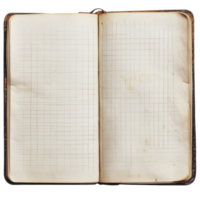 Blank notebook with grid pattern pages png