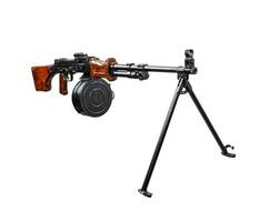 Soviet machine gun on a bipod isolate on a white background. Weapons of the USSR army. photo