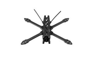 Carbon frame for FPV racing drone isolate on white background. Assembling the quadcopter photo