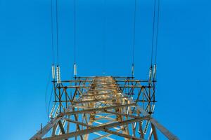 tower power lines against the sky photo