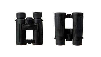 Modern binoculars. An optical instrument for observation at long distances. Isolate on a white back. photo