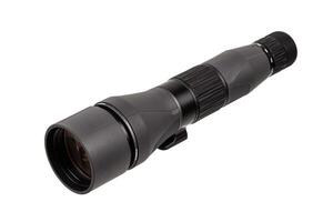 Modern spyglass. Long-range observation device. Monocular isolate on a white back photo