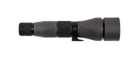 Modern spyglass. Long-range observation device. Monocular isolate on a white back photo