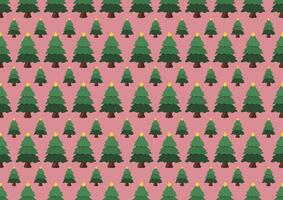 Christmas tree seamless patterns on a light red background. For cards, frames, posters, book covers, textiles, wallpaper, wrapping and fabric. vector