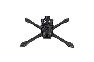 Modern FPV drone on a white background. Four-engine aircraft on the radio control. Drone for racing, filming and entertainment. photo