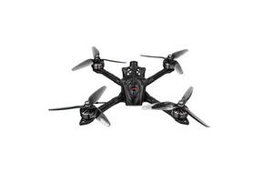 Modern FPV drone on a white background. Four-engine aircraft on the radio control. Drone for racing, filming and entertainment. photo