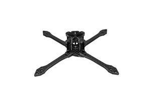 Modern FPV drone on a white background. Four-engine aircraft on the radio control. Drone for racing, filming and entertainment. photo