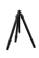 Modern carbon tripod. Lightweight portable stand for photo or camera. Tripod for spyglasses and telescopes. Isolate on a white back.