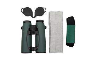 Modern binoculars. An optical instrument for observation at long distances. Isolate on a white back. photo