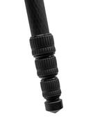 Modern carbon tripod. Lightweight portable stand for photo or camera. Tripod for spyglasses and telescopes. Isolate on a white back.