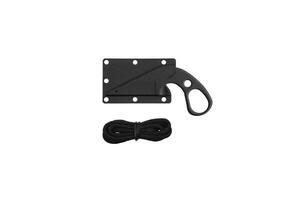 Throwing knife black. Weapon of a ninja or assassin. Isolate on a white back. photo