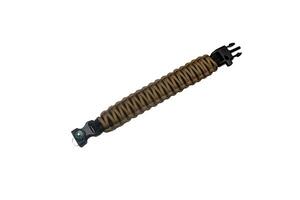 Paracord bracelet with isolate quick release clasp on a white back. A useful and beautiful accessory for men. photo