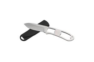Throwing knife silver. Weapon of a ninja or assassin. Isolate on a white back. photo