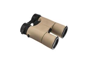 Modern binoculars isolate on white back. Surveillance device. Device for viewing at a distance. photo