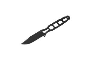 Throwing knife black. Weapon of a ninja or assassin. Isolate on a white back. photo