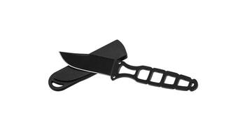 Throwing knife black. Weapon of a ninja or assassin. Isolate on a white back. photo