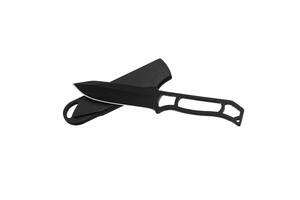 Throwing knife black. Weapon of a ninja or assassin. Isolate on a white back. photo
