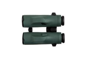 Modern binoculars isolate on white back. Surveillance device. Device for viewing at a distance. photo