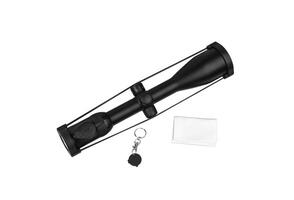 Modern black optical sight. Optical device for aiming at long distances. Isolate on a white back photo