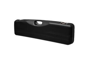 Plastic case for weapons with a combination lock and handle for transport isolate on a white background. photo