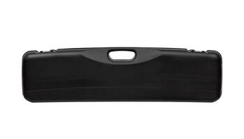 Plastic case for weapons with a combination lock and handle for transport isolate on a white background. photo