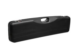 Plastic case for weapons with a combination lock and handle for transport isolate on a white background. photo