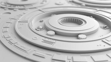 Close Up of Circular Object on Table photo