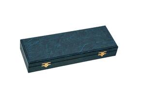 Red case with gilded locks. Box for an expensive gift. Luxury packaging isolate on a white background. photo